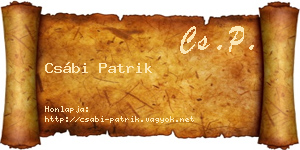Csábi Patrik névjegykártya
