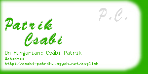 patrik csabi business card